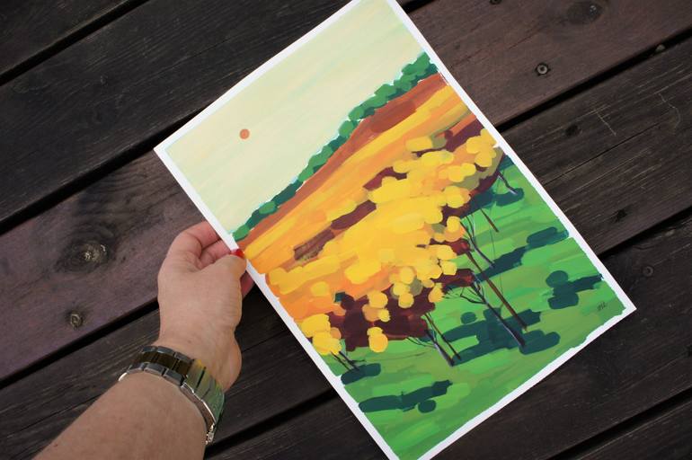 Original Expressionism Landscape Painting by Irina Plaksina