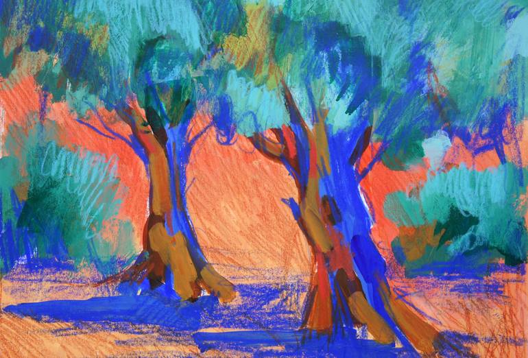 Original Fine Art Landscape Mixed Media by Irina Plaksina