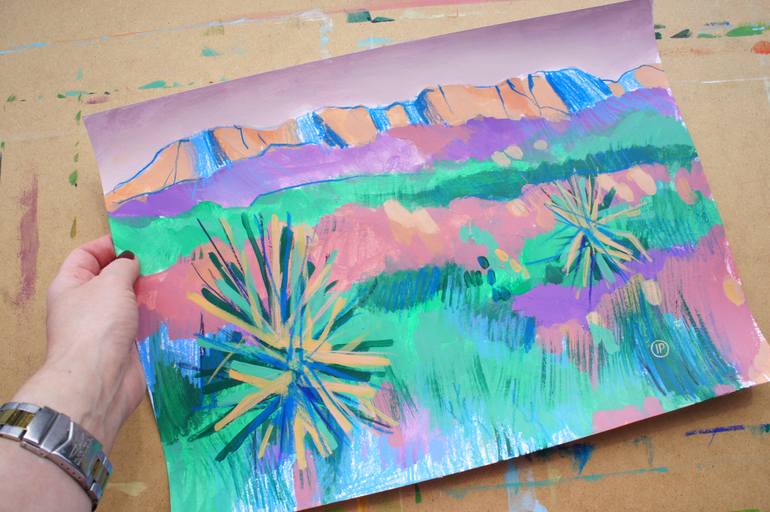 Original Expressionism Landscape Mixed Media by Irina Plaksina