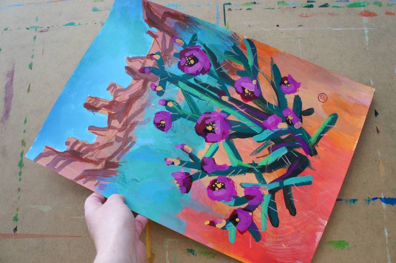 Original Expressionism Landscape Mixed Media by Irina Plaksina