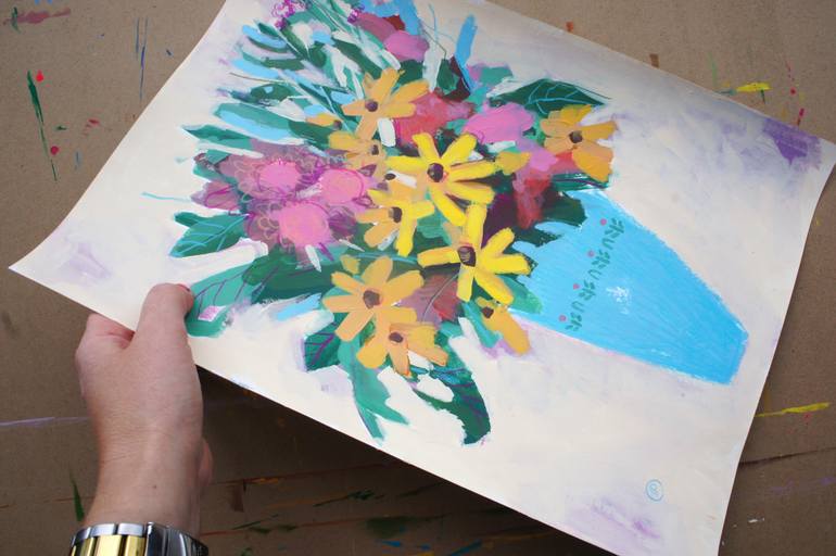 Original Expressionism Floral Mixed Media by Irina Plaksina