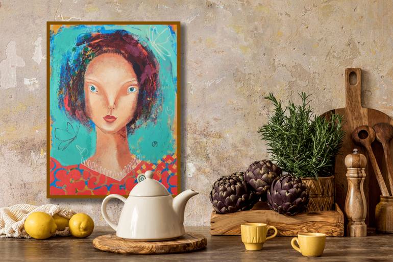 Original Expressionism People Painting by Irina Plaksina