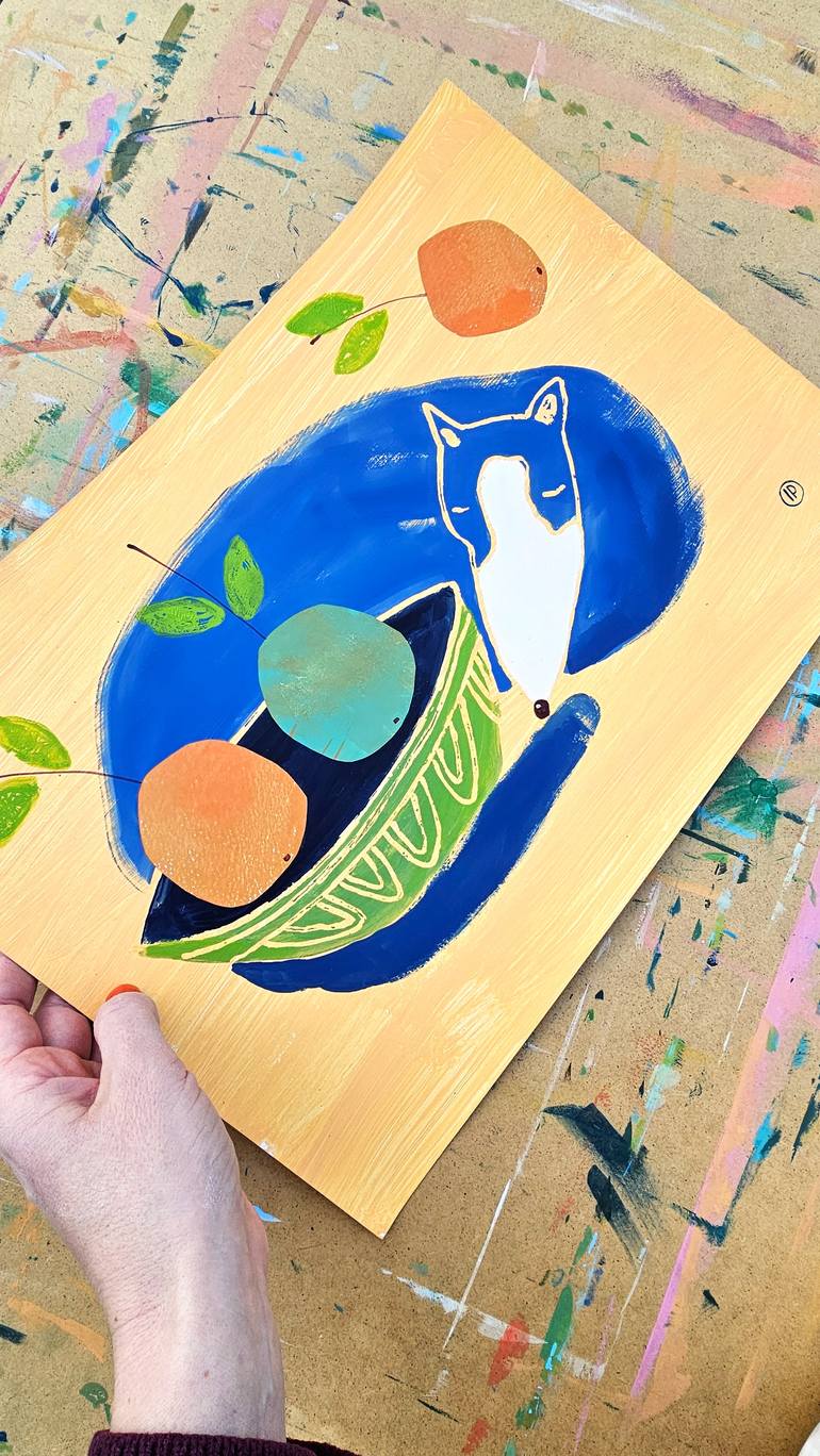 Original Expressionism Animal Painting by Irina Plaksina