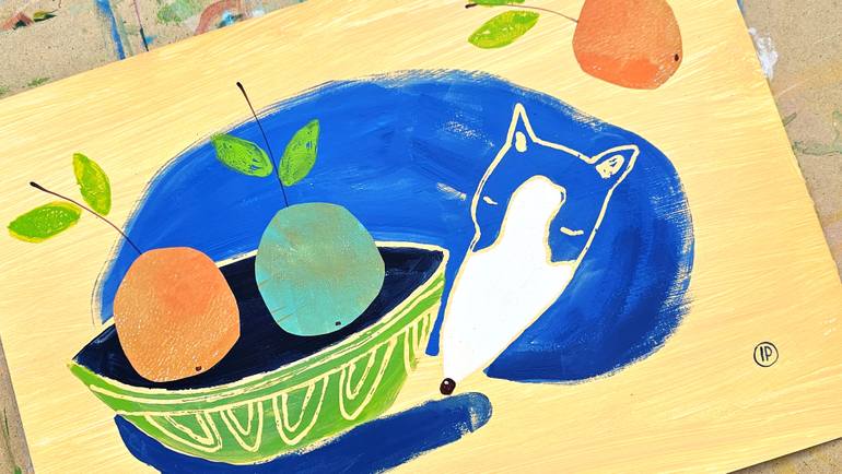 Original Expressionism Animal Painting by Irina Plaksina