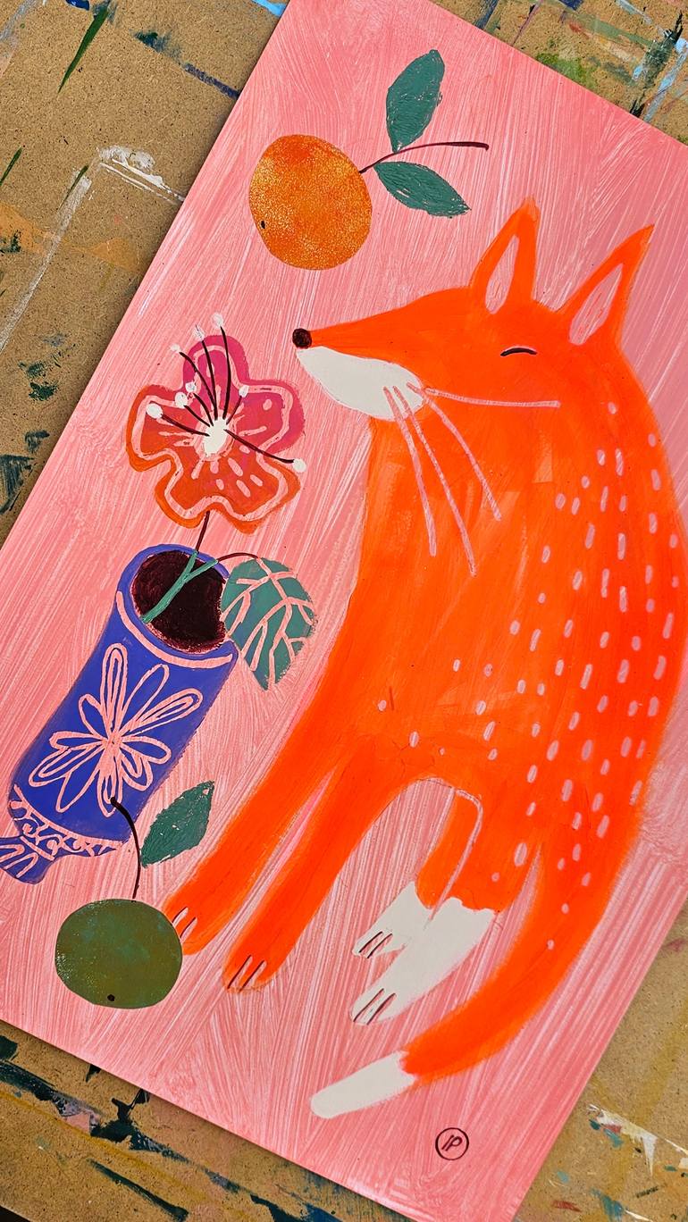 Original Expressionism Animal Painting by Irina Plaksina