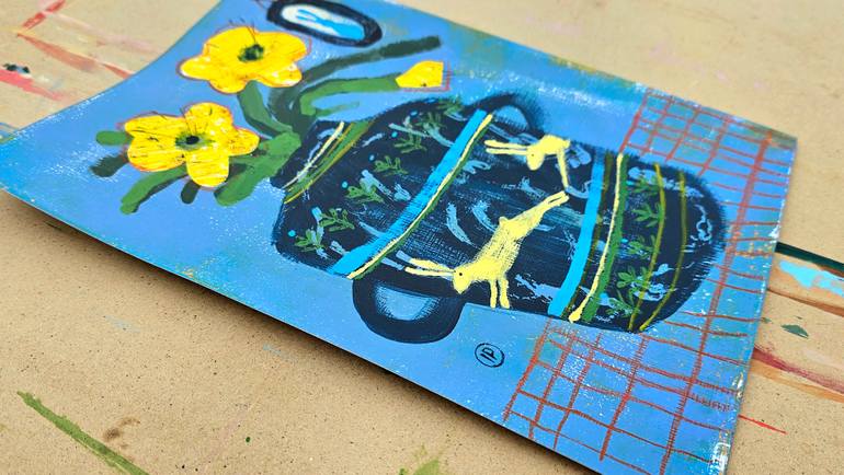 Original Expressionism Still Life Mixed Media by Irina Plaksina