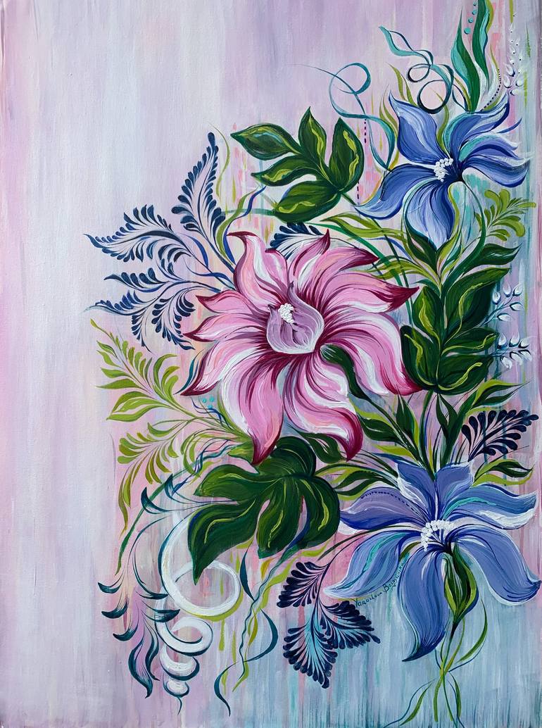 Original Floral Painting by Yaroslava Bespyanska