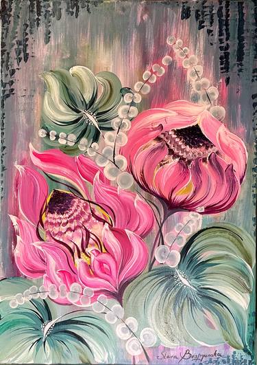 Original Abstract Botanic Paintings by Yaroslava Bespyanska