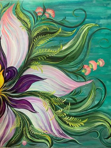 Original Abstract Floral Paintings by Yaroslava Bespyanska