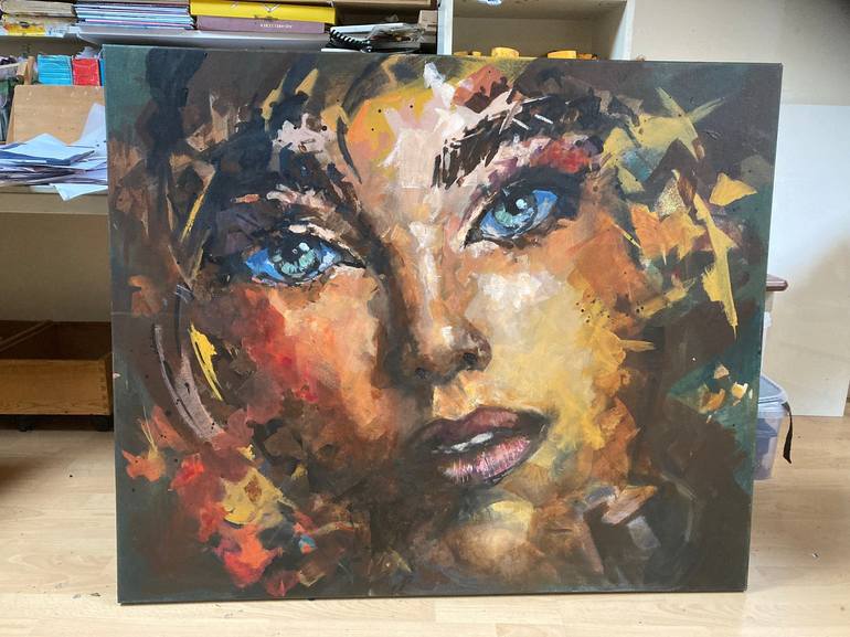 Original Abstract People Painting by Ellen Siliakus