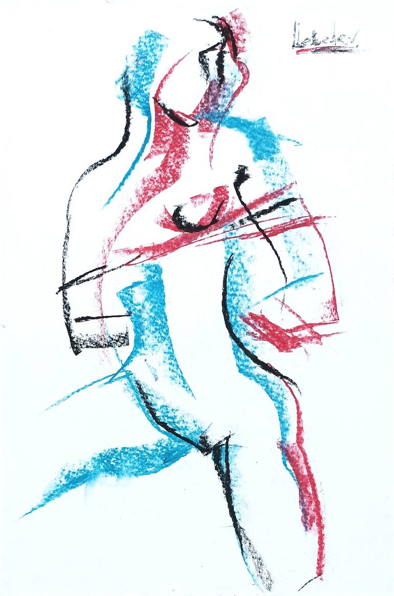 Original Figurative Erotic Drawing by Grygorii Lebediev