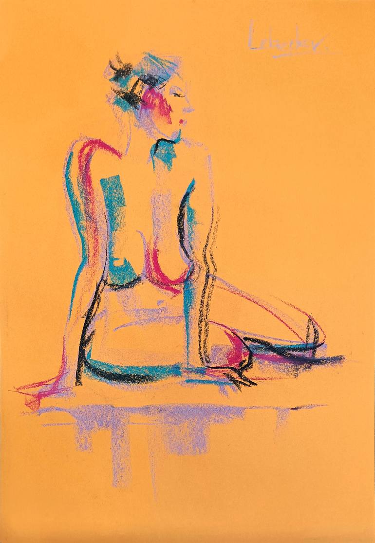 Original Figurative Erotic Drawing by Grygorii Lebediev