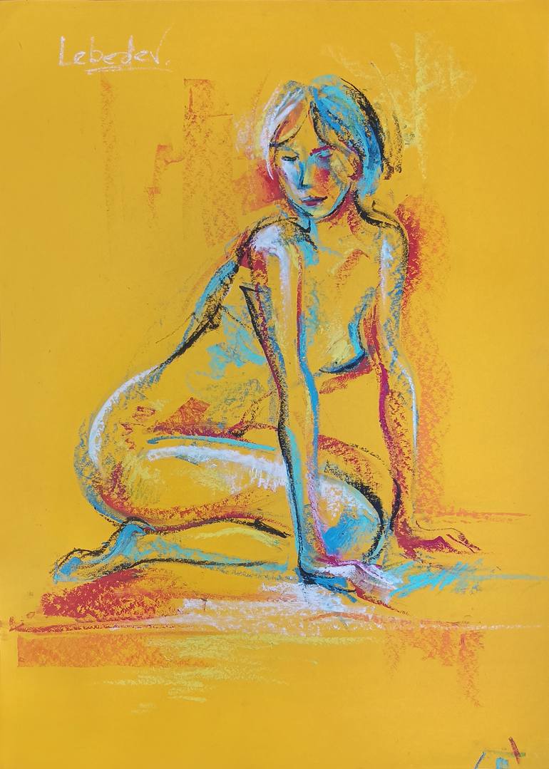 Original Figurative Erotic Drawing by Grygorii Lebediev