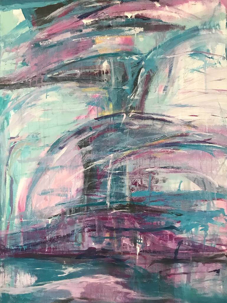 Original Abstract Expressionism Abstract Painting by Nancy Lambert