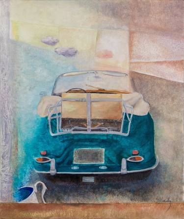 Original Surrealism Car Painting by Sofiya Nikolova