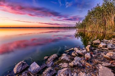 Sunset over the lake Vaya thumb