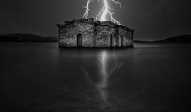 The submerged Church at lightning thumb