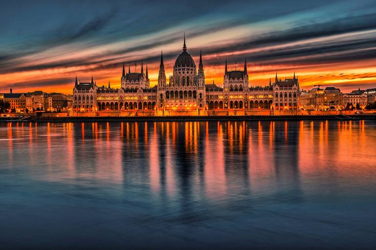 Hungarian Parliament at Sunrise - Print