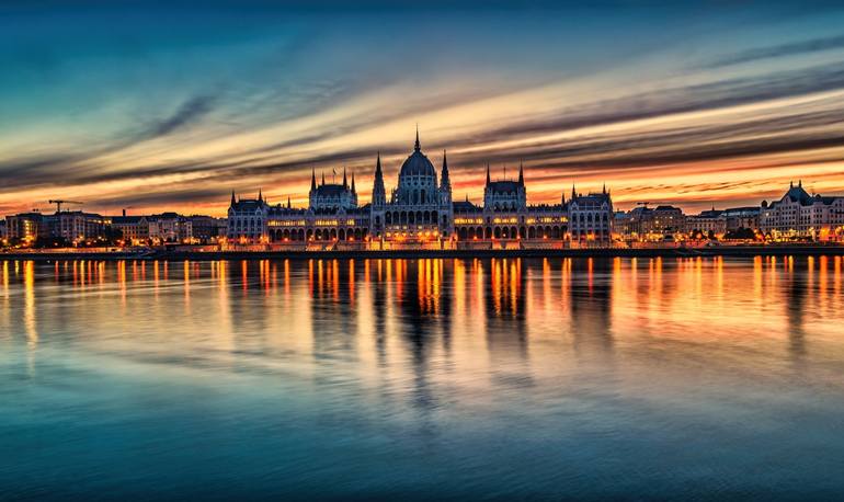 Hungarian Parliament Building at Sunrise - Print