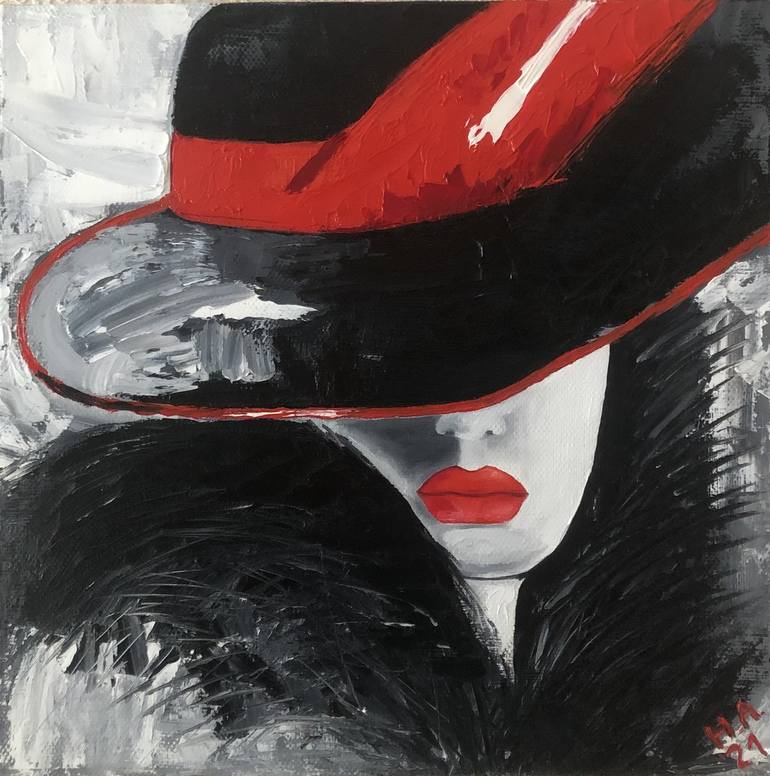 Lady in a hat Painting by Nataliya Osadchuk Saatchi Art