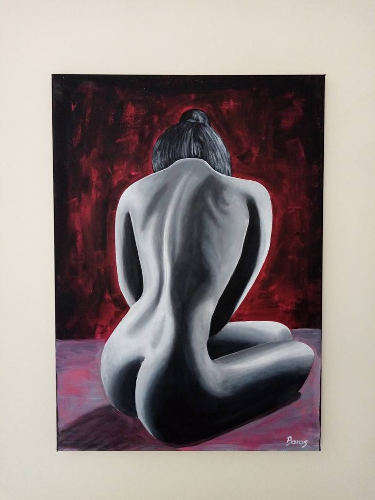 Original Figurative Nude Painting by Katalin Boros-Oláh