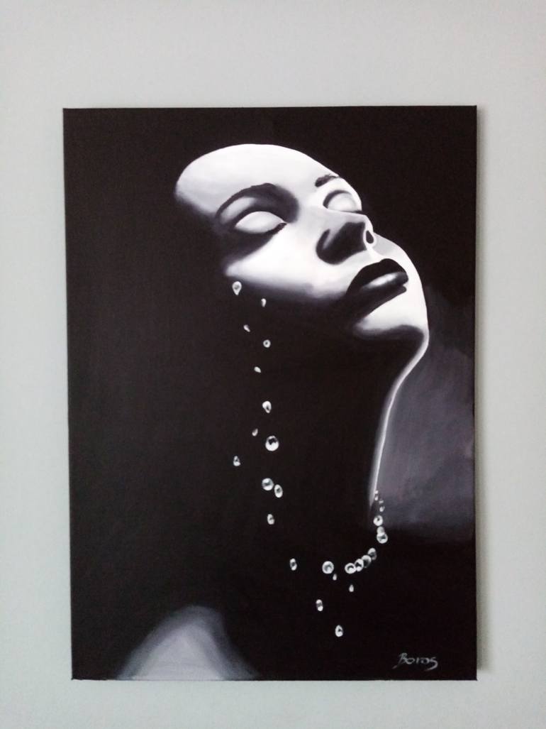 Original Expressionism People Painting by Katalin Boros-Oláh