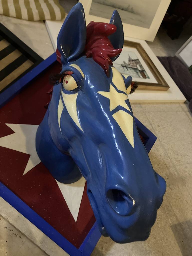 Original Pop Art Horse Sculpture by Pallieter Deseck