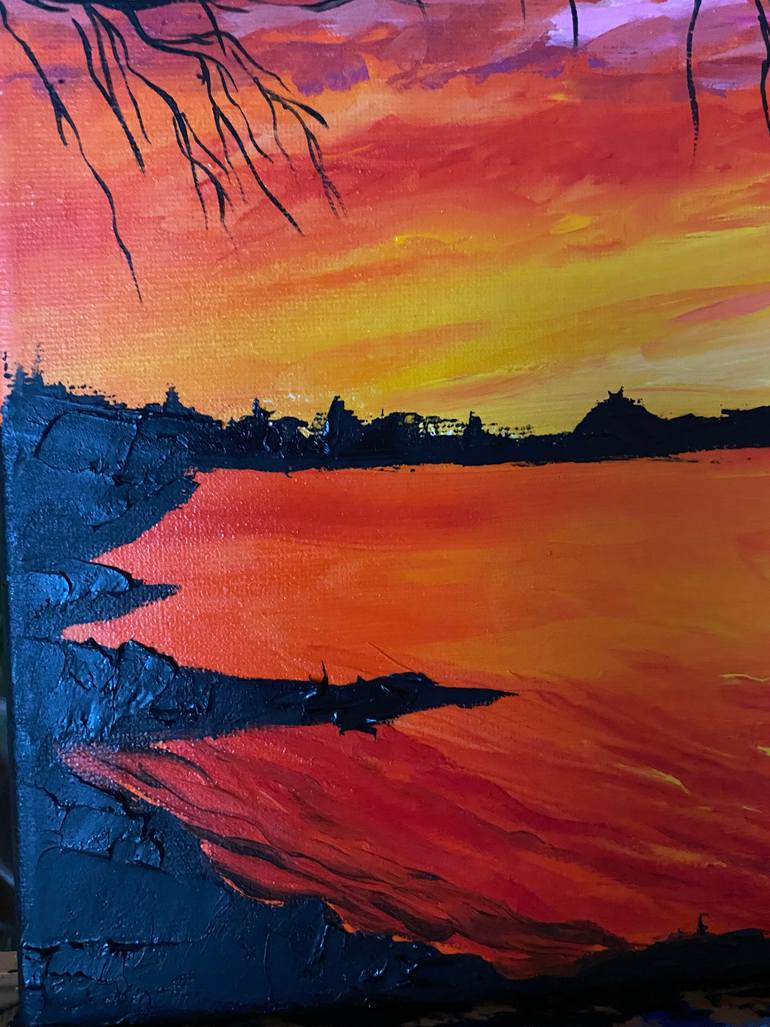 Original Expressionism Landscape Painting by Elena Malets