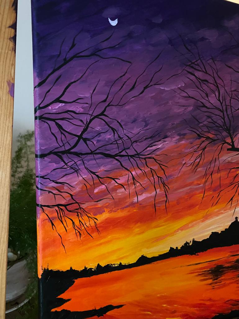 Original Expressionism Landscape Painting by Elena Malets