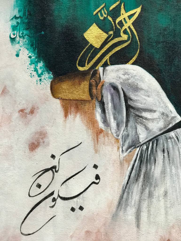 Original Abstract Calligraphy Painting by Mariam Sattar