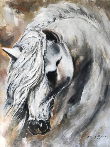 Original Abstract Horse Paintings by Mariam Sattar