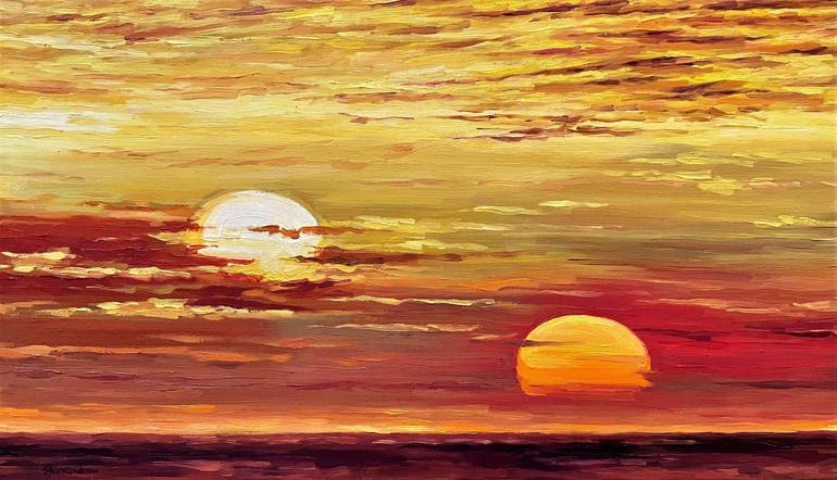 Sunset on Tatooine Painting by Alena Shaburdina | Saatchi Art