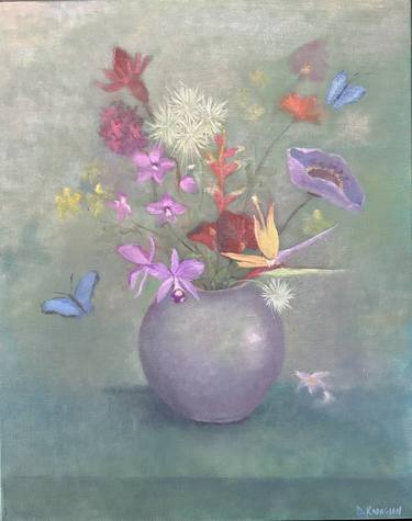 Original Abstract Botanic Painting by Deborah Kadagian