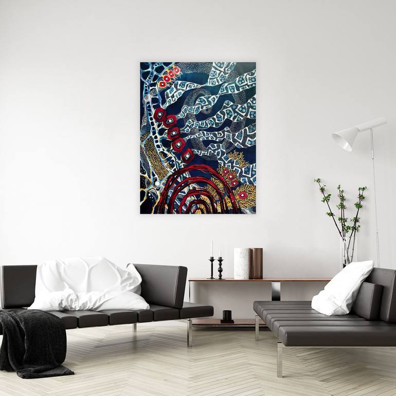 Original Art Nouveau Abstract Painting by Art Dom