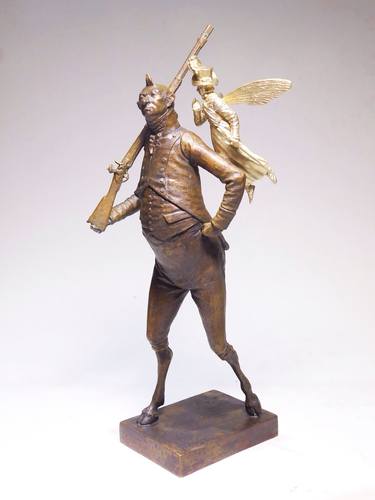 Original Art Deco Fantasy Sculpture by Art Dom