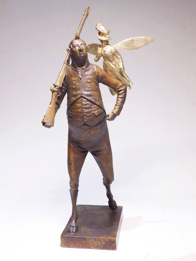 Original Art Deco Fantasy Sculpture by Art Dom