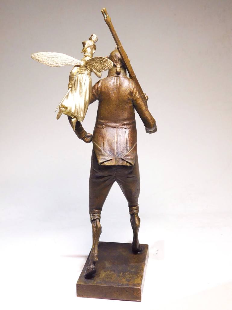 Original Art Deco Fantasy Sculpture by Art Dom