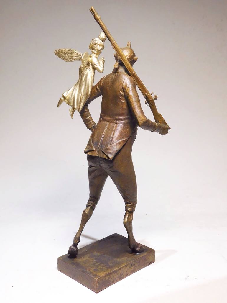 Original Art Deco Fantasy Sculpture by Art Dom