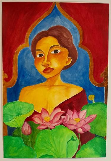 Original Pop Art Women Painting by Tippawan Jumpankern