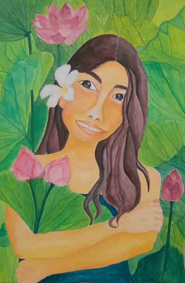 Original Pop Art Women Painting by Tippawan Jumpankern