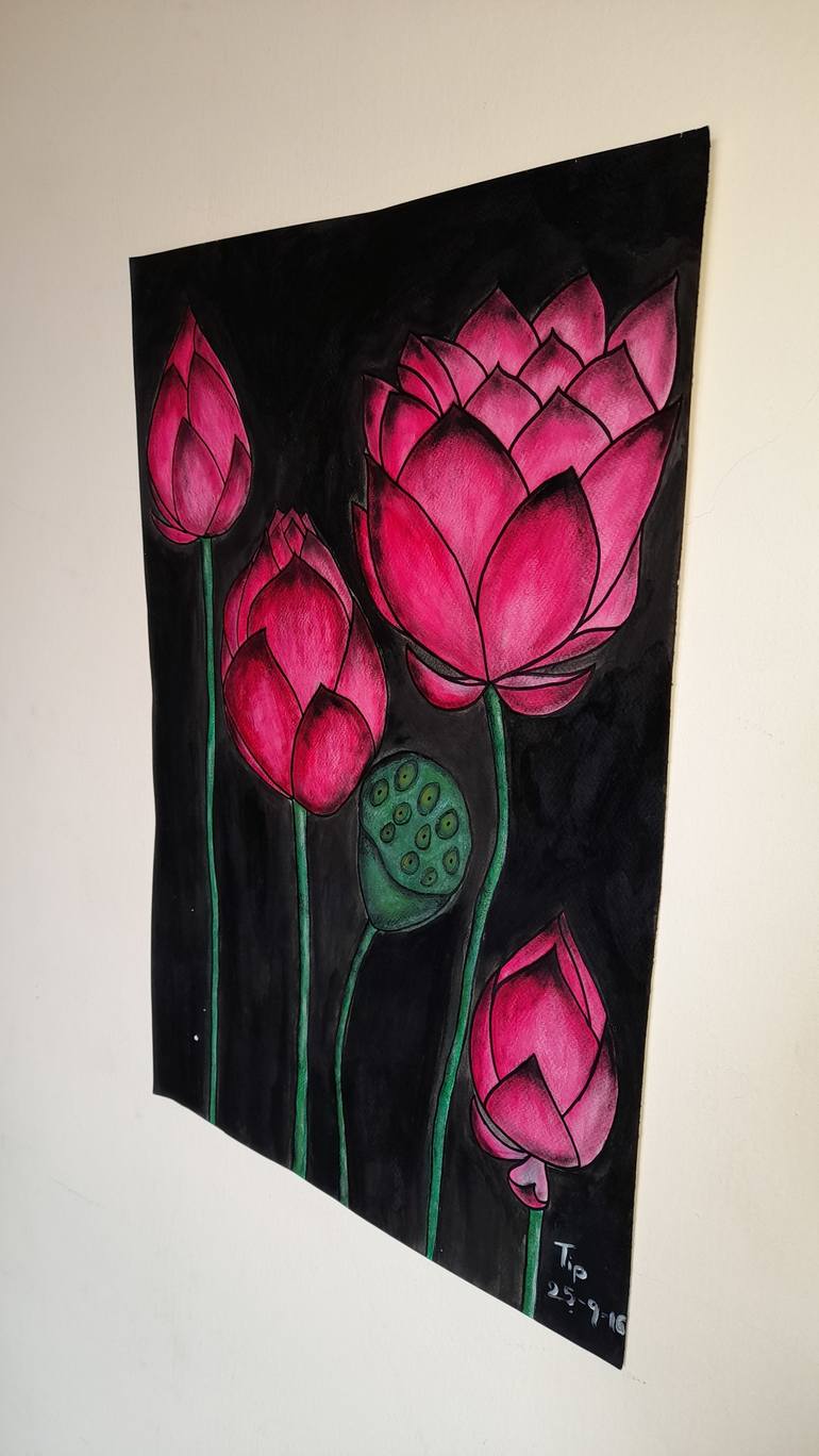 Original Floral Painting by Tippawan Jumpankern