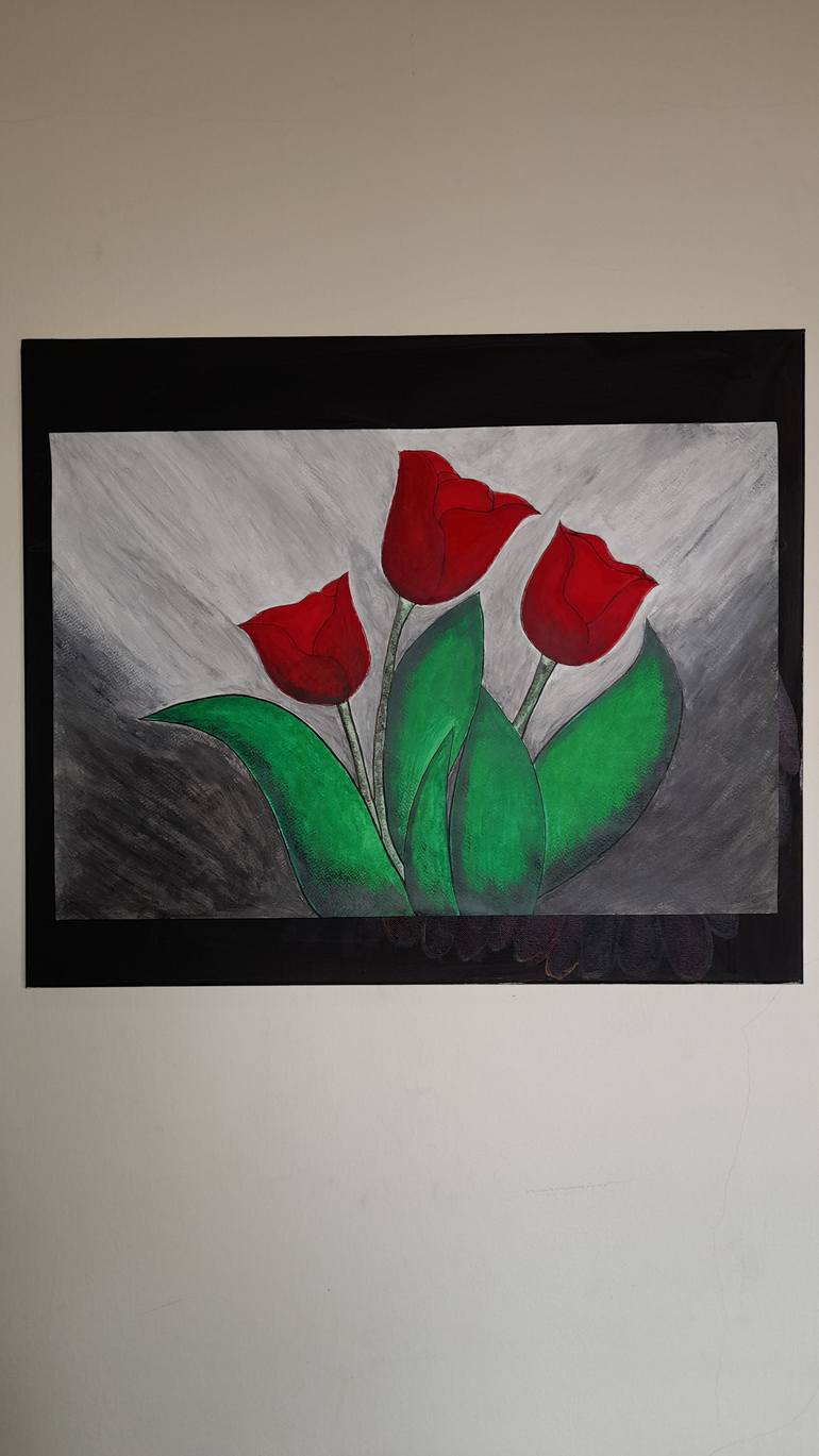 Original Fine Art Floral Painting by Tippawan Jumpankern