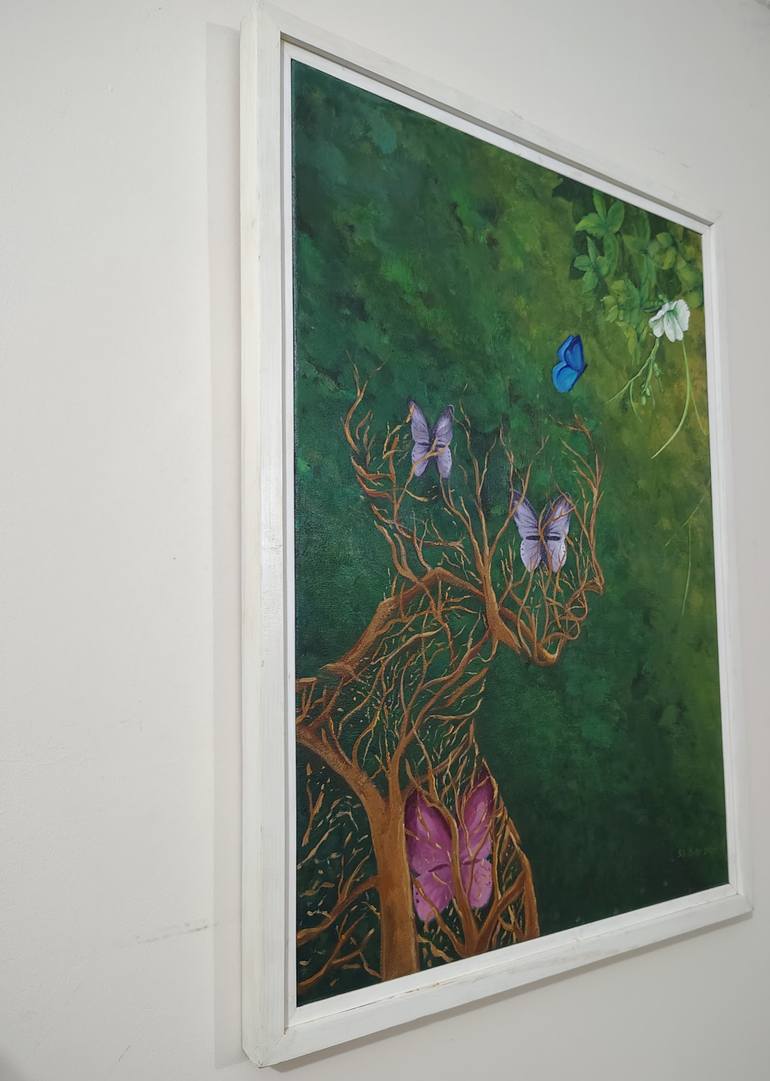 Original Abstract Expressionism Abstract Painting by Shahnaz Sultana