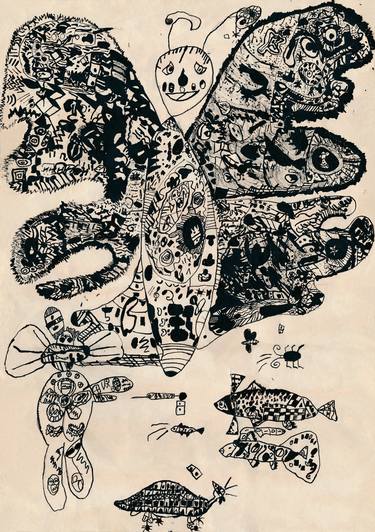 Print of Abstract Animal Drawings by Zana Miniotaite