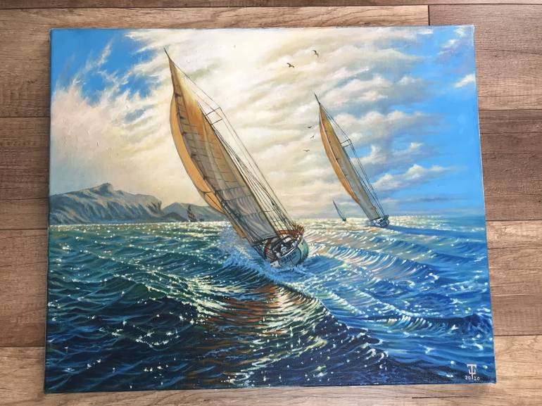 Original Impressionism Seascape Painting by Tamara Shemyakina