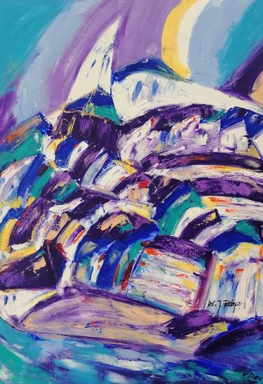 Print of Abstract Cities Paintings by Jozica Fabjan