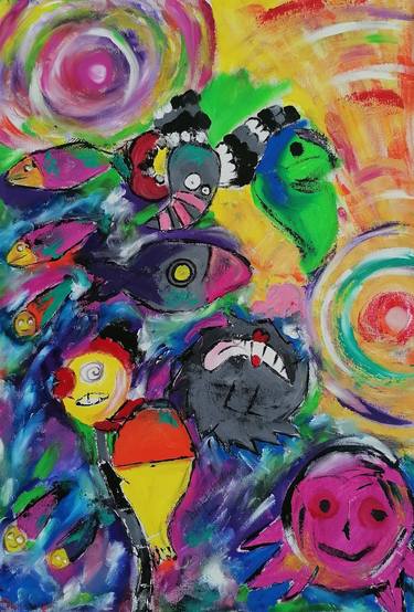 Print of Abstract Kids Paintings by Jozica Fabjan