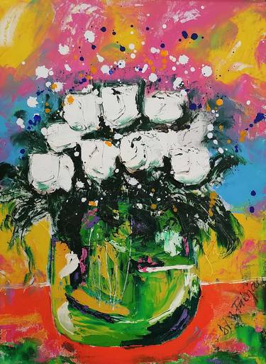 Print of Abstract Floral Paintings by Jozica Fabjan