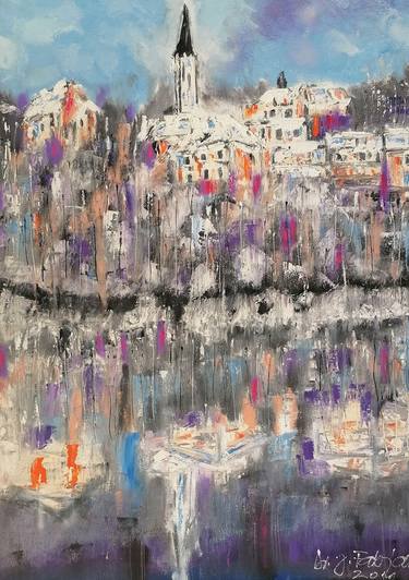 Print of Abstract Cities Paintings by Jozica Fabjan