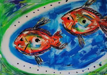 Print of Abstract Fish Paintings by Jozica Fabjan